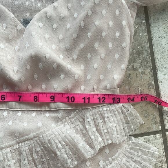 BCBGMAXAZRIA Pleated Tulle Mini Dress in Regal Champagne - Picture 12 of 16